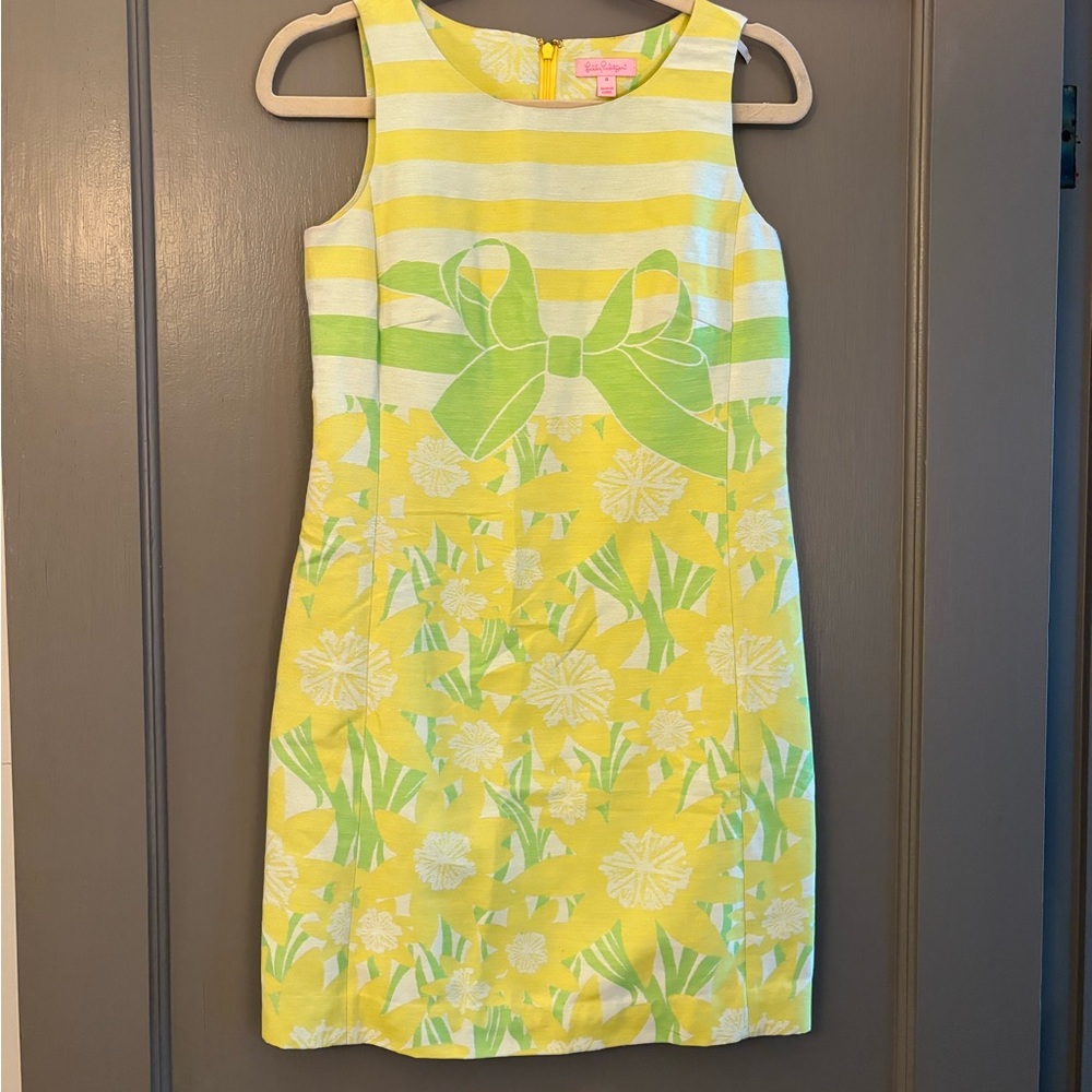 Lilly Pulitzer Stephanie Commodore Yellow Daffodil Shift Dress